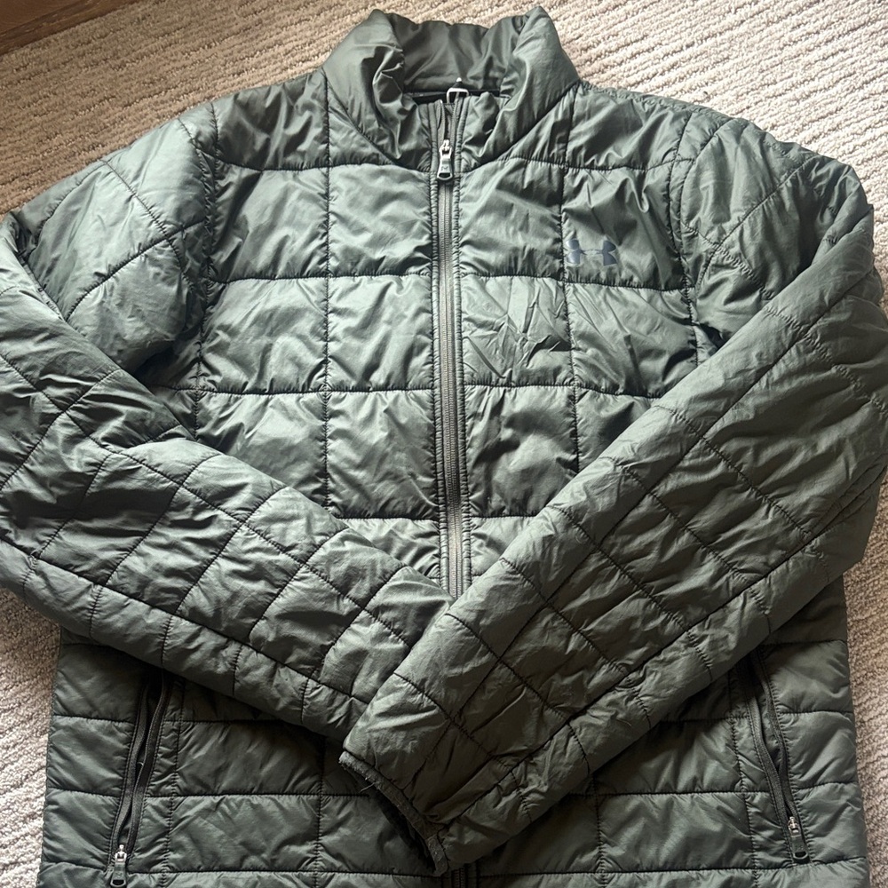 Under Armour Cold Gear Puffer Jacket Coat Men's Size: L 
Dark Green